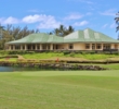 The clubhouse at Poipu Bay Golf Course overlooks the 18th green. 